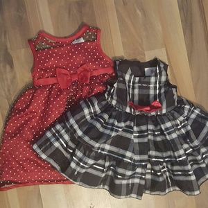 Two twelve month christmas dresses